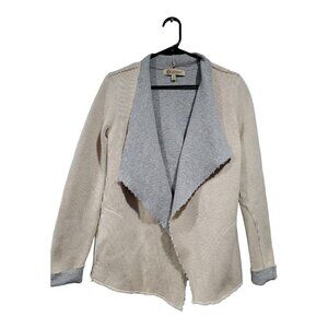 Democracy by Freedom Jeaneration Knit Cardigan Sweater Jacket Beige Gray…